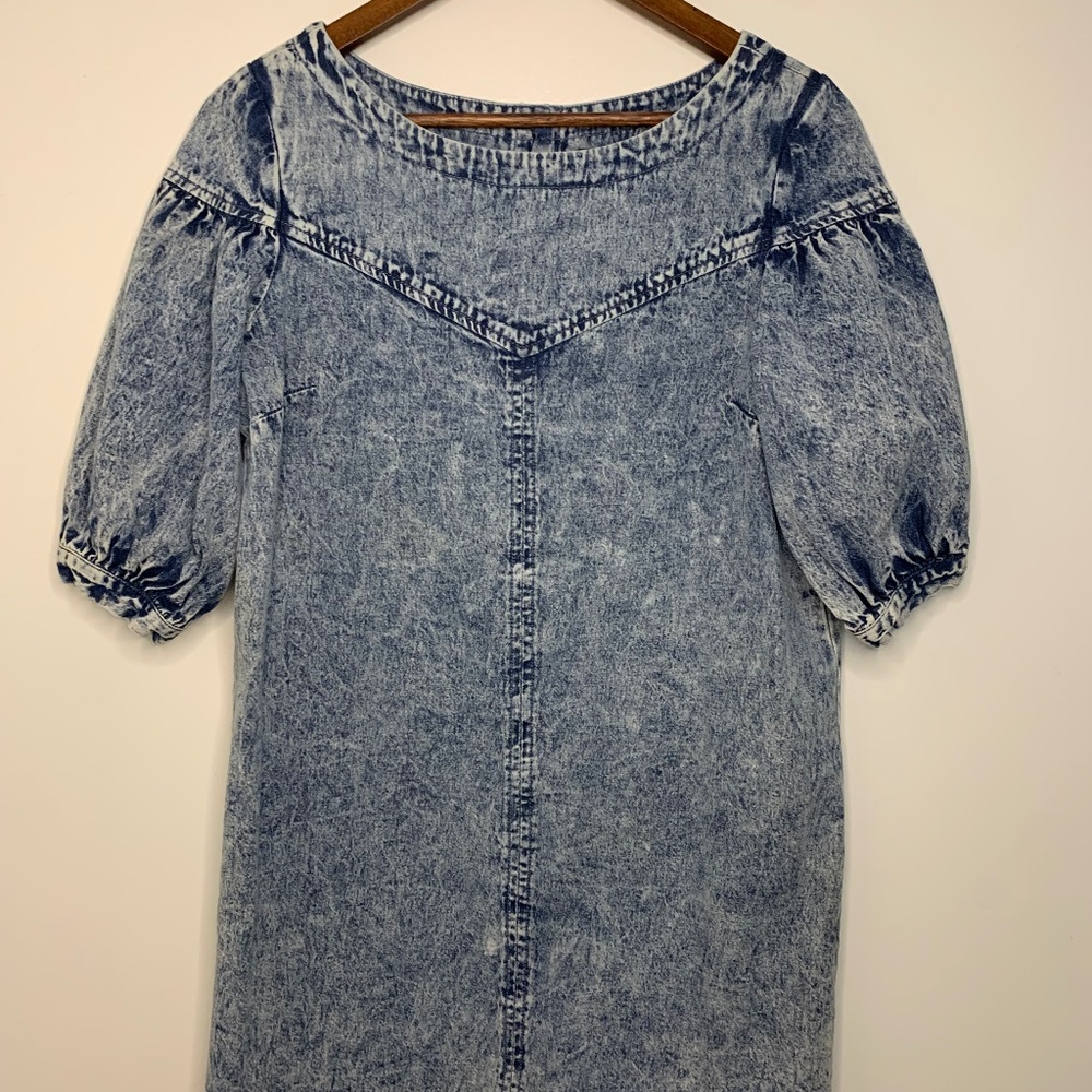Fate denim shirt dress with buttons down back